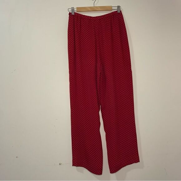 Talbots 2 Pcs Silk Pant & Tank Set Size 10P Red and Gold - Picture 10 of 10